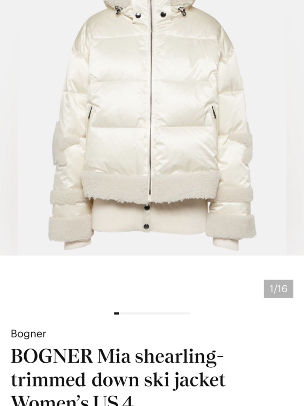 BOGNER Mia shearling-trimmed down ski jacket Women’s US 4